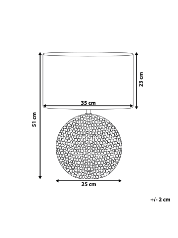 Beliani Tischleuchten NASVA in Gold/Schwarz - (W) 35 x (H) 51 x (L) 35 cm