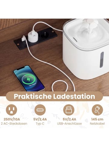 COSTWAY Katzenschrank mit Ladestation & LED 50 x 45 x 152 cm in Hellbraun