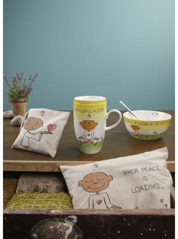 Goebel Bio-Zirbenkissen " Der kleine Yogi Inner Peace is Loading " in Beige