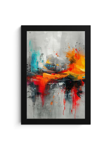 MuchoWow Poster mit Leiste Abstrakte Kunst Explosion  (BxH)