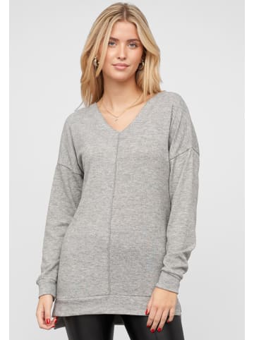 Cloud5ive Cloud5ive Oversized Sweater V-Neck Pullover in grey melange