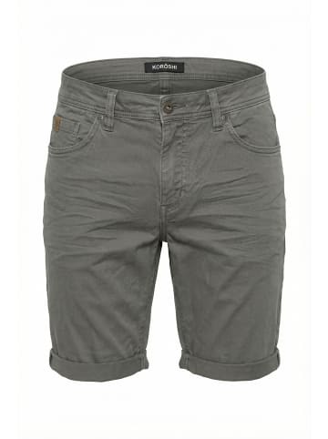 KOROSHI Reguläre farb-baumwoll männer kurze jeans in oliv