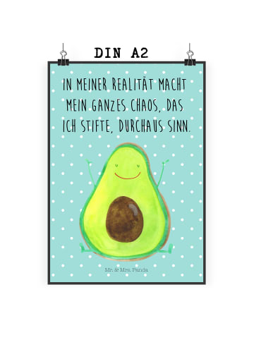 Mr. & Mrs. Panda Print Avocado Glücklich mit Spruch in Türkis Pastell