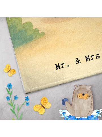 Mr. & Mrs. Panda Frotteetuch Pandas Freizeitpark besuchen Design... in Weiß