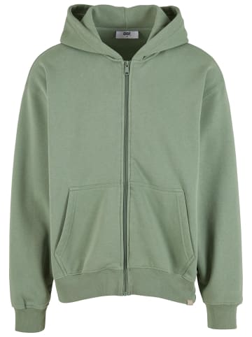 DEF DEF Zip-Kapuzenpullover in green washed