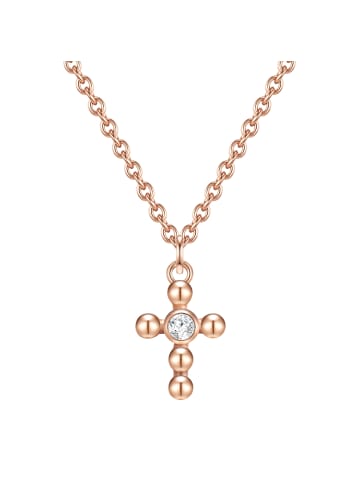 Glanzstücke München Kette mit Anhänger Sterling Silber roségold Topas weiß in roségold