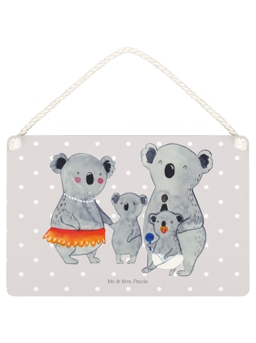 Mr. & Mrs. Panda Deko Schild Koala Familie ohne Spruch in Grau Pastell
