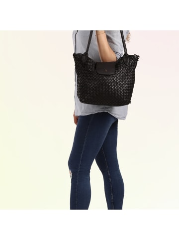 Toscanto Toscanto Schultertasche Leder schwarz ca. 38cm