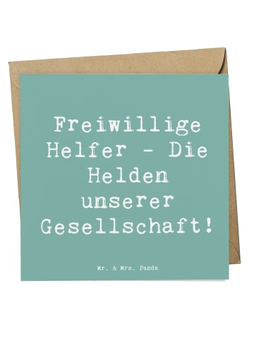 Mr. & Mrs. Panda Glückwunschkarte Spruch Freiwilliger Held mit S... in Meeresbrise