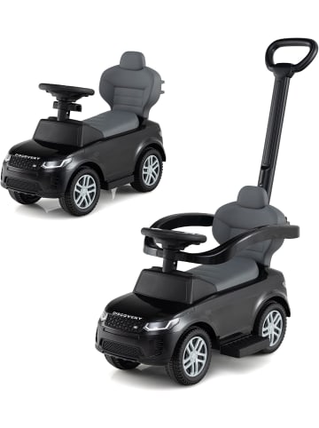 COSTWAY 3-in-1 Rutschauto mit Schiebestange in Schwarz
