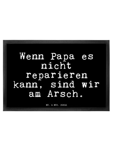 Mr. & Mrs. Panda Schmutzmatte Wenn Papa es nicht... mit Spruch in Schwarz