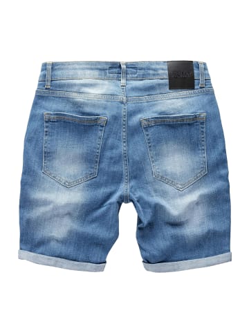 Humy Stretch Bermuda Jeans Shorts Destroyed Design A&S in Hellblau