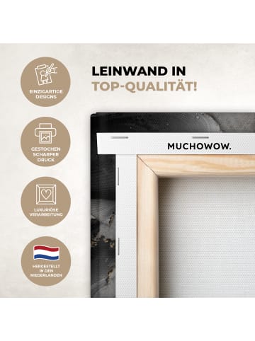MuchoWow Leinwand bilder Abstrakte Kunst gold grau (BxH)