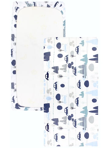 TupTam Baby Kinder Spannbettlaken 2er Pack in blau