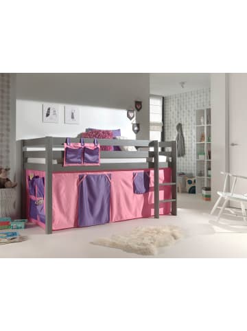58 aufm Kessel KINDERBETT Karolina 210x114x106 Massivholz Grau Textilset Bella