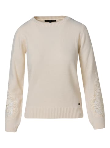 KOROSHI Women's floral lace knit jersey with sleeves in weiß