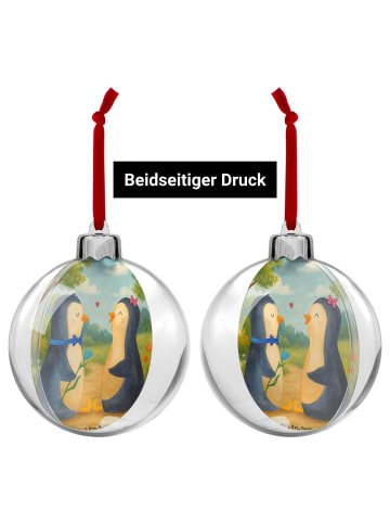 Mr. & Mrs. Panda Kunststoff Weihnachtskugel Pinguin Pärchen Desi... in Weiß