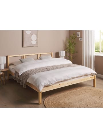 Beliani Doppelbett VANNES in Braun - (W) 187 x (H) 80 x (L) 209 cm