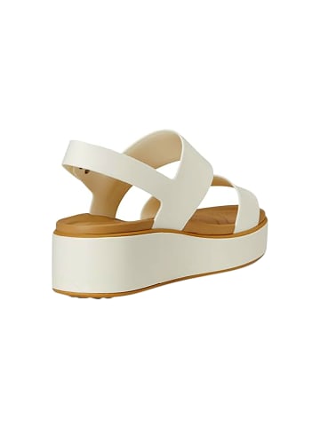 Crocs Sandalen mit Riemchen „Brooklyn“ – matt, Wrap-Design, niedriger Keilabsatz Weiß