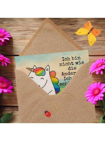 Mr. & Mrs. Panda Einladungskarte Einhorn Herz Design mit Spruch in Weiß