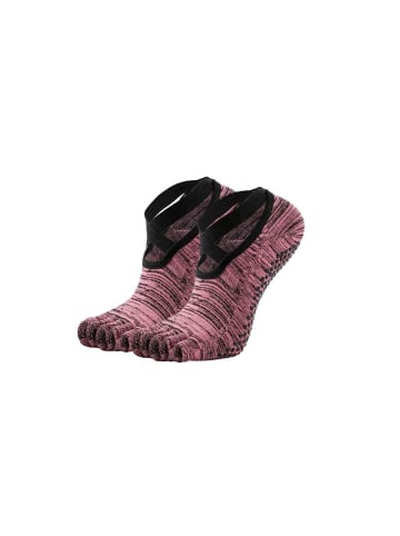 MUNADUNA 2er-Pack Yoga/Pilates Zehensocken – X-Cross Band Anti-Rutsch Rosa