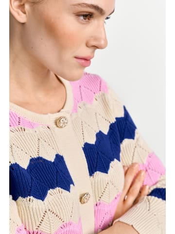 Rich & Royal Strickjacke in beige blau - 0001