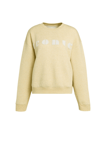 YAYA SOFT SWEATER WITH CHEST ARTWORK ICONIC in Reed Yellow Melange