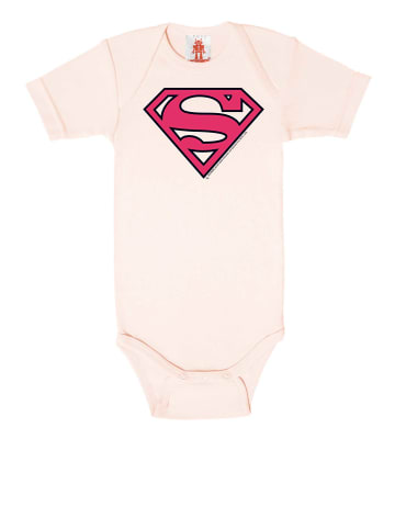 Logoshirt Baby Body DC - Superman Logo (Pink) in hellrosa