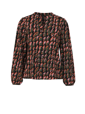 MARC CAIN COLLECTIONS Bluse mit abstraktem Hahnentrittmuster in Tigerlily