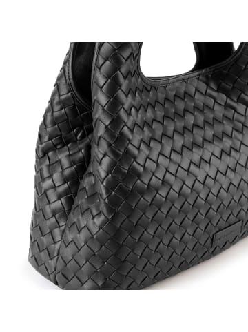 Les Visionnaires Paz Weave Silky Schultertasche Leder 42 cm black