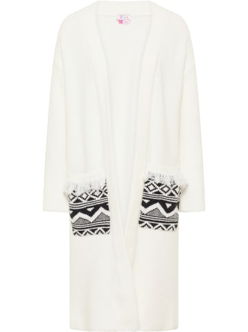 IZIA Damen Strick Cardigan in Wollweiss