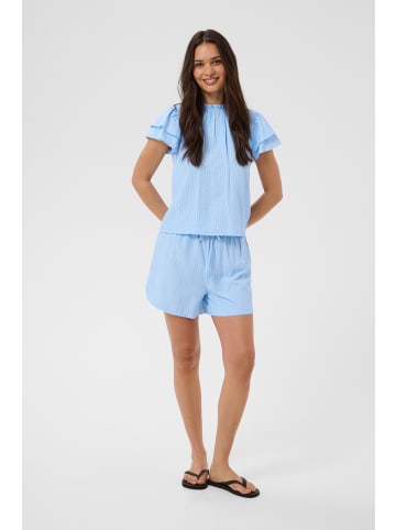 Kaffe Shorts KAfloor Loose fit in Light Blue, White Stripe