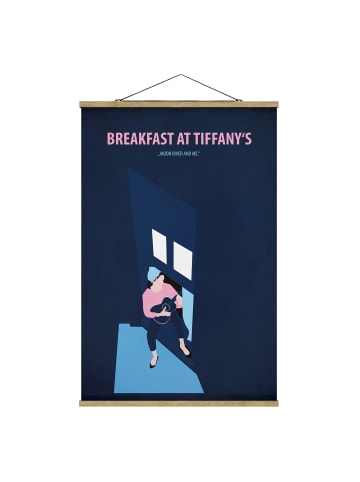 WALLART Stoffbild - Filmposter Breakfast at Tiffany´s in Blau