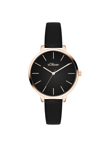 s.Oliver Armbanduhr Lovely Time in schwarz