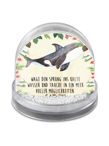 Mr. & Mrs. Panda Schneekugel Orca mit Spruch in Naturpapier