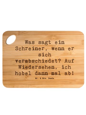 Mr. & Mrs. Panda Brotzeitbrett Spruch Schreiner Abschied mit Spruch in Braun