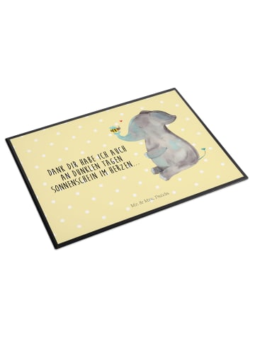 Mr. & Mrs. Panda Schreibtischunterlage Elefant Biene mit Spruch in Gelb Pastell