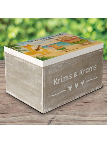 Mr. & Mrs. Panda Truhe Waldtiere Aloha Design mit Spruch in Weiß