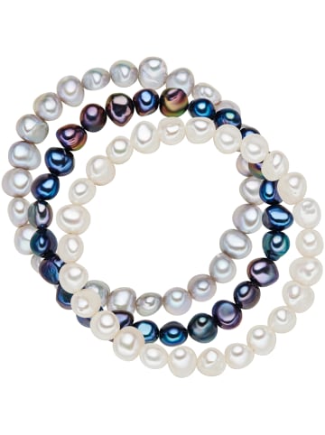 Valero Pearls 3er Set Armbänder Süßwasser-Zuchtperle multicolor in multicolor