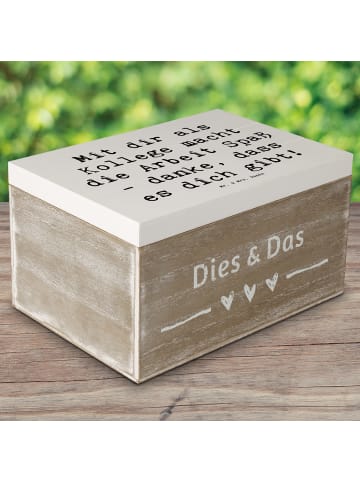 Mr. & Mrs. Panda Aufbewahrungsbox Spruch Kollege Freude mit Spruch in Weiß