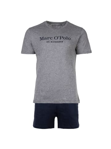 Marc O'Polo Pyjama in Grau/Dunkelblau