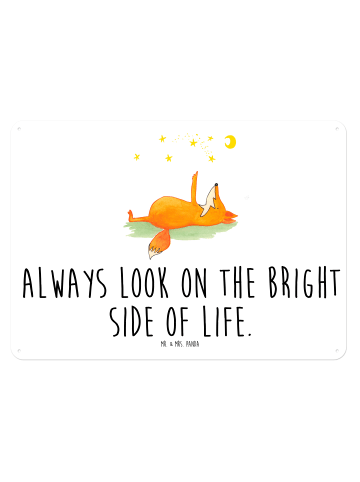 Mr. & Mrs. Panda Retro Blechschild Fuchs Sterne mit Spruch in Weiß