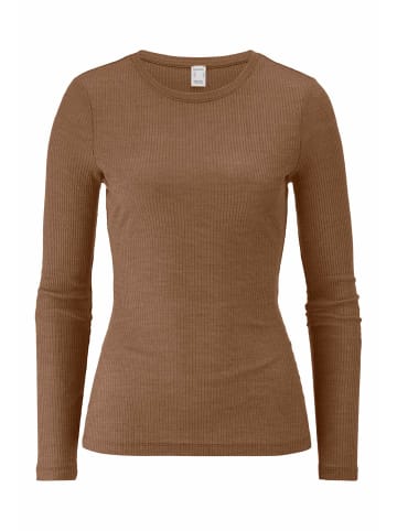 Hessnatur Hessnatur Longsleeve WARM TOUCH aus Bio-Schurwolle und TENCEL™ Lyocell in camel