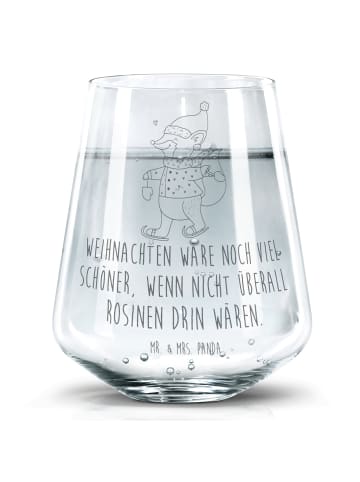 Mr. & Mrs. Panda Trinkglas Fuchs  Schlittschuhe mit Spruch in Transparent