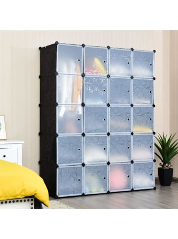 COSTWAY Kleiderschrank 20 Würfel in Schwarz