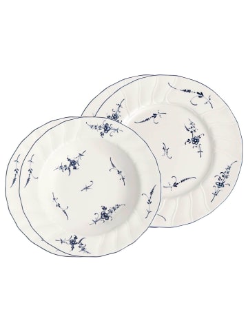 Villeroy & Boch 4-tlg. Dinner-Set Vieux Luxembourg in Weiß-Blau – in weiß-blau