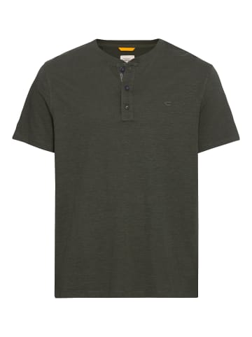 Camel Active Kurzarm Henleyshirt aus reiner Baumwolle in Grün