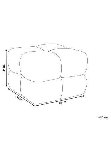 Beliani Pouf CALIENTE in Weiß - (W) 60 x (H) 44 x (L) 60 cm