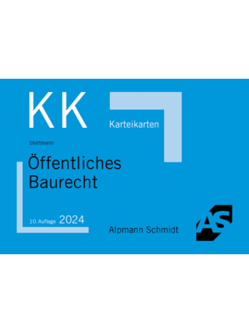 Alpmann und Schmidt Verlag Papeterie/PBS - Karteikarten Öffentliches Baurecht
