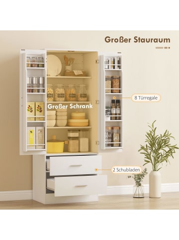 HOMCOM Küchenschrank in Weiß 60L x 40B x 159H cm